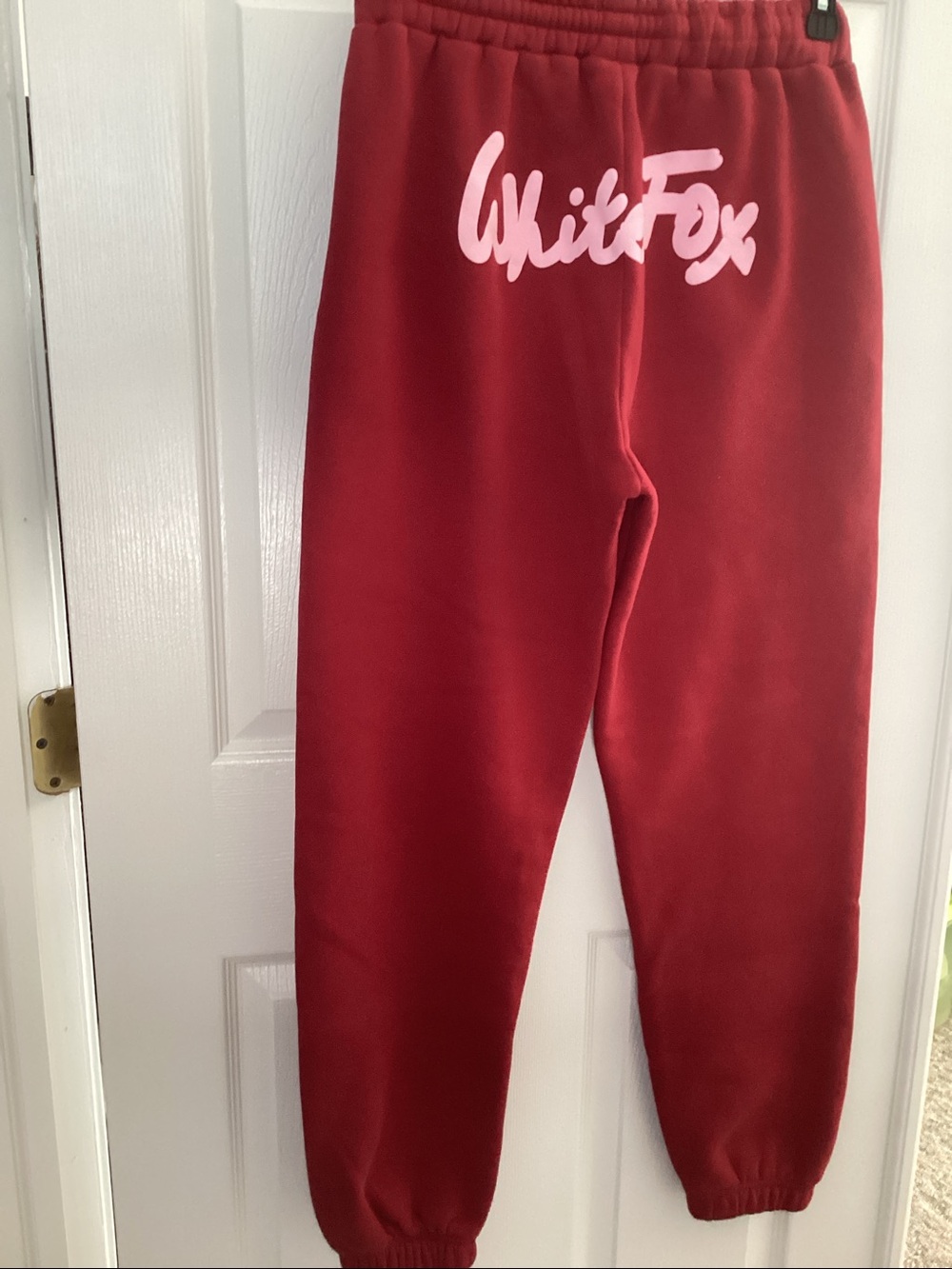 white fox butt logo thick sweats joggers